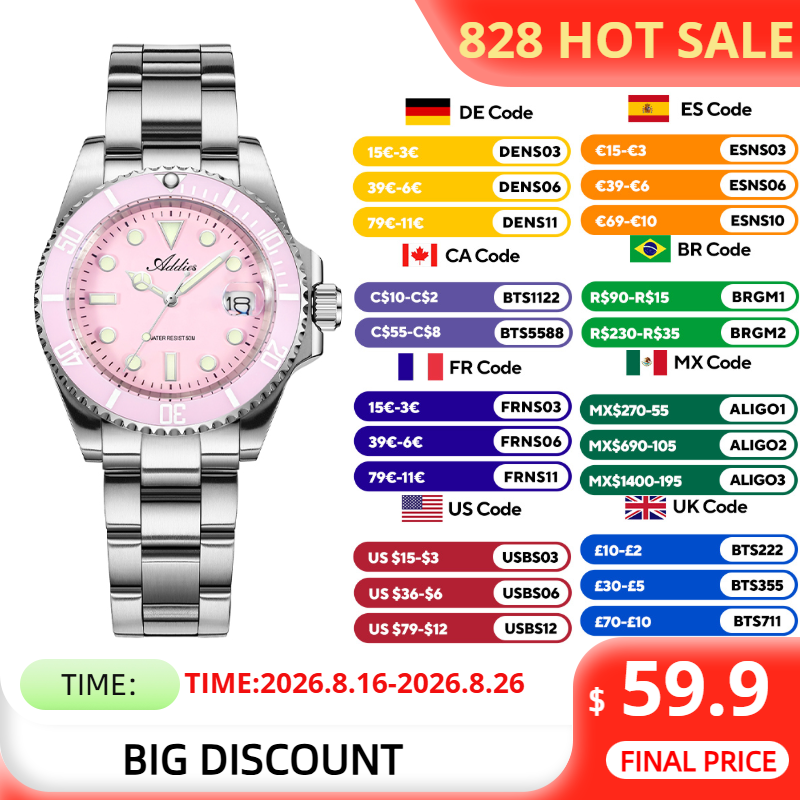 Luxury Watch Case Travel - Relojes ADDIES de 36mm y 50m