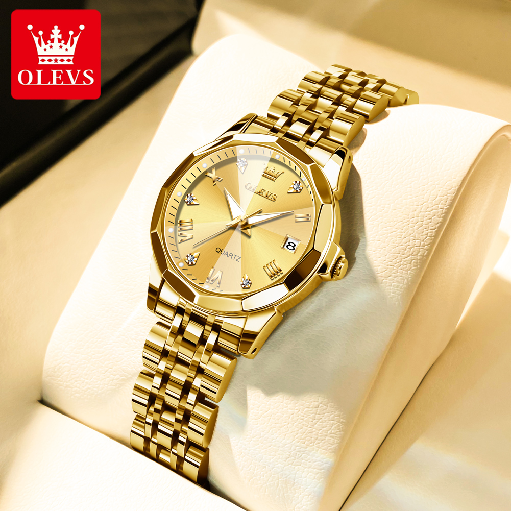 Luxury Watch Cheap - OLEVS, reloj dorado a la moda