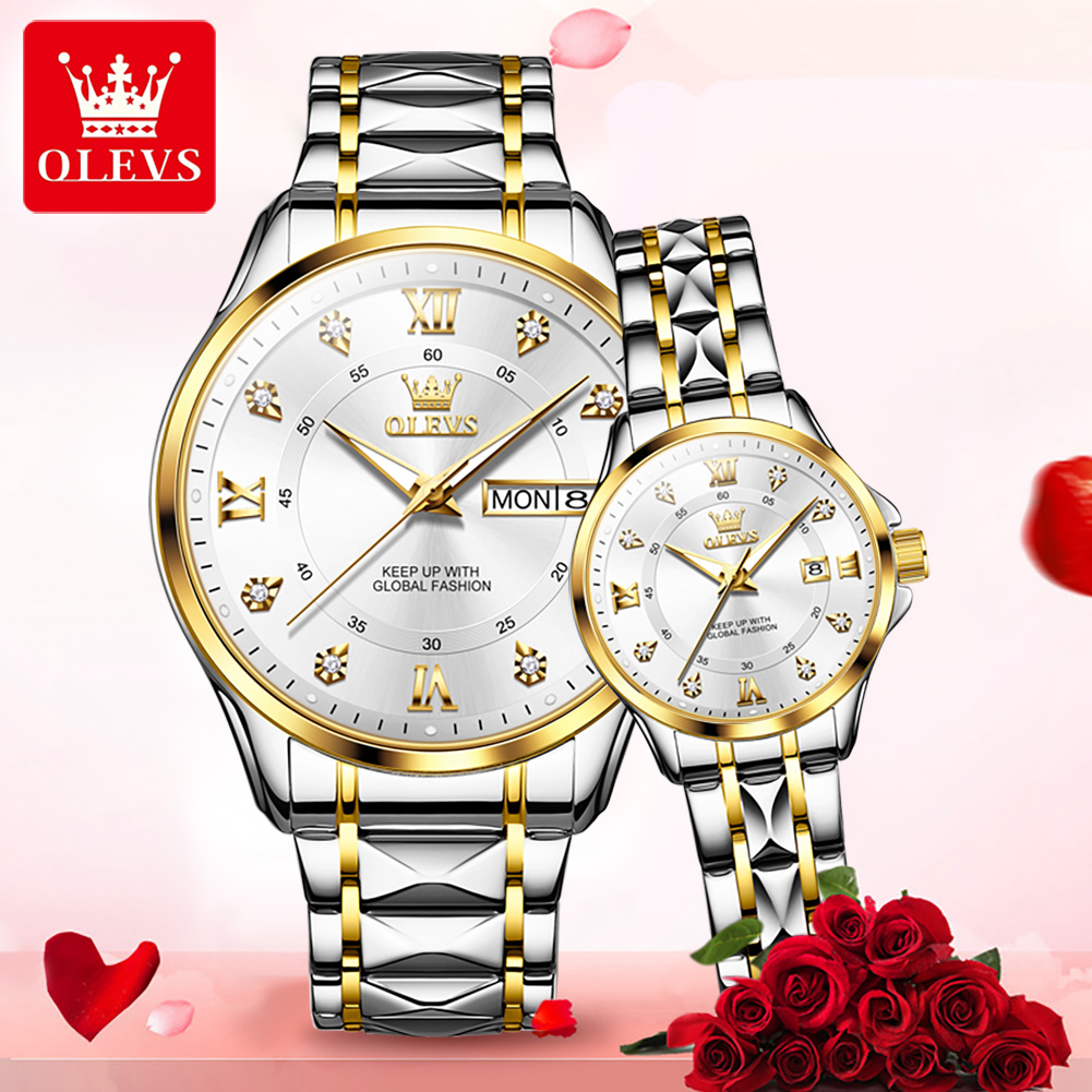 OLEVS 2906 reloj de pareja Ori - Luxury Watch Exchange reseña y precio