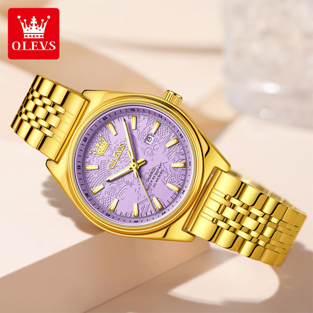 Marca OLEVS, reloj dorado de l - Luxury Watch Index reseña y precio