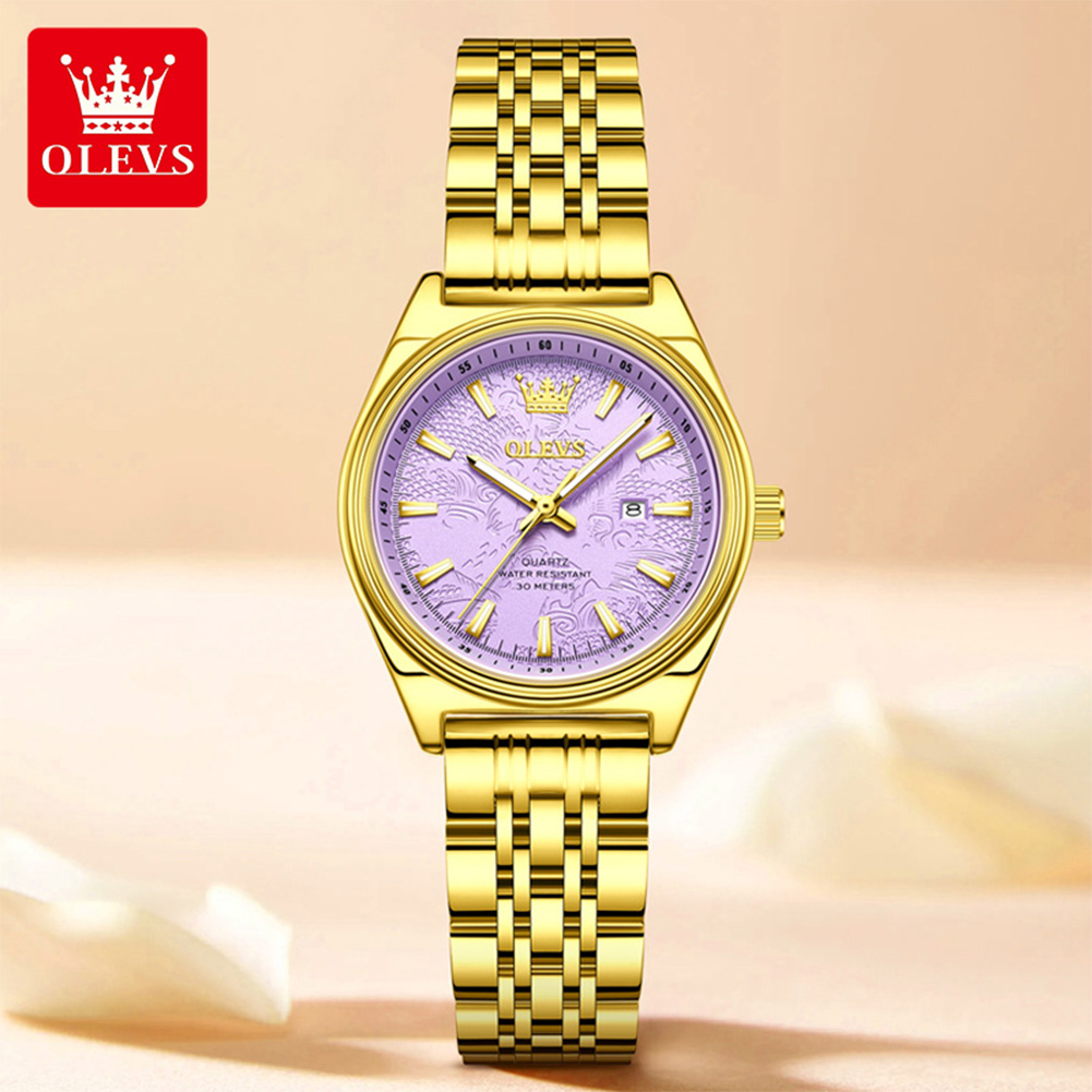 Marca OLEVS, reloj dorado de l - Luxury Watch Index reseña y precio