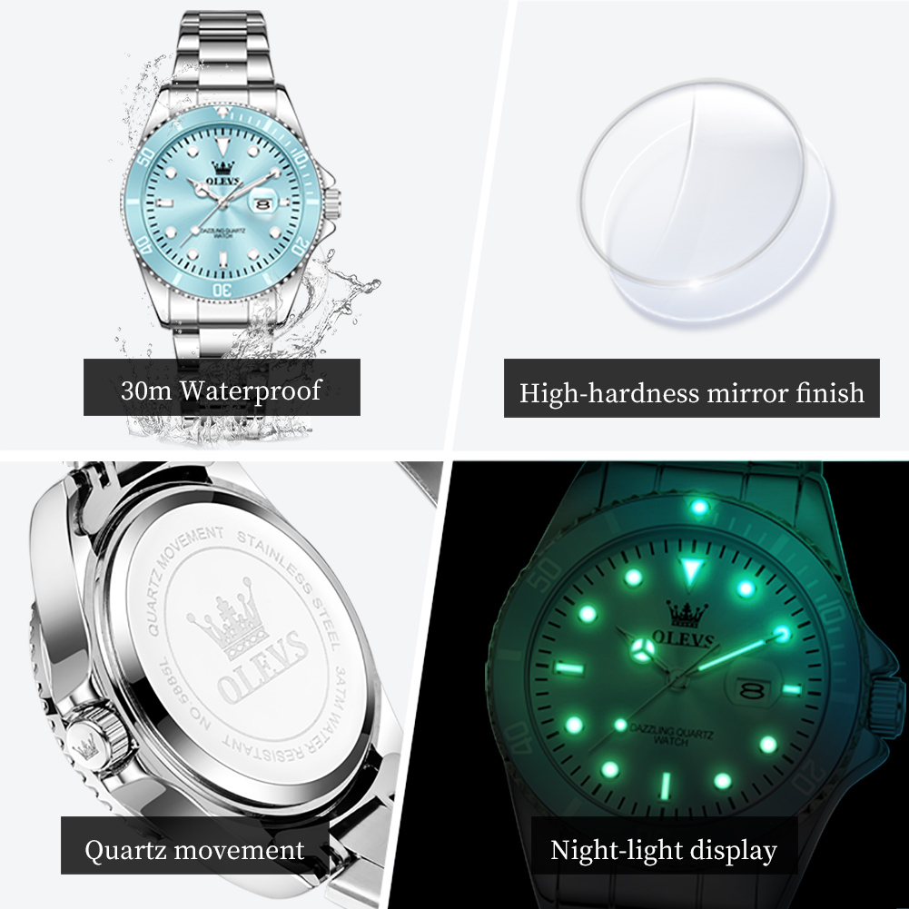 OLEVS-reloj de cuarzo resisten - Luxury Watch Cheap reseña y precio