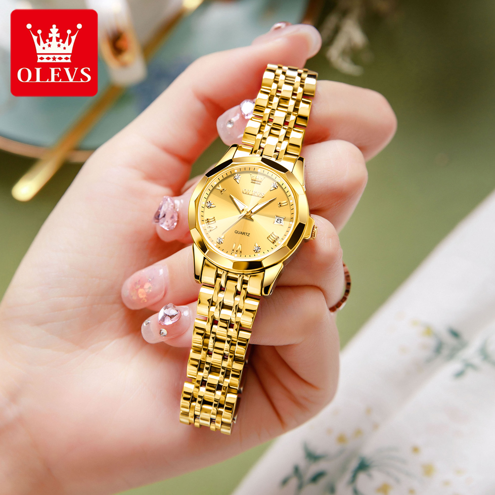 OLEVS, reloj dorado a la moda  - Luxury Watch Cheap reseña y precio