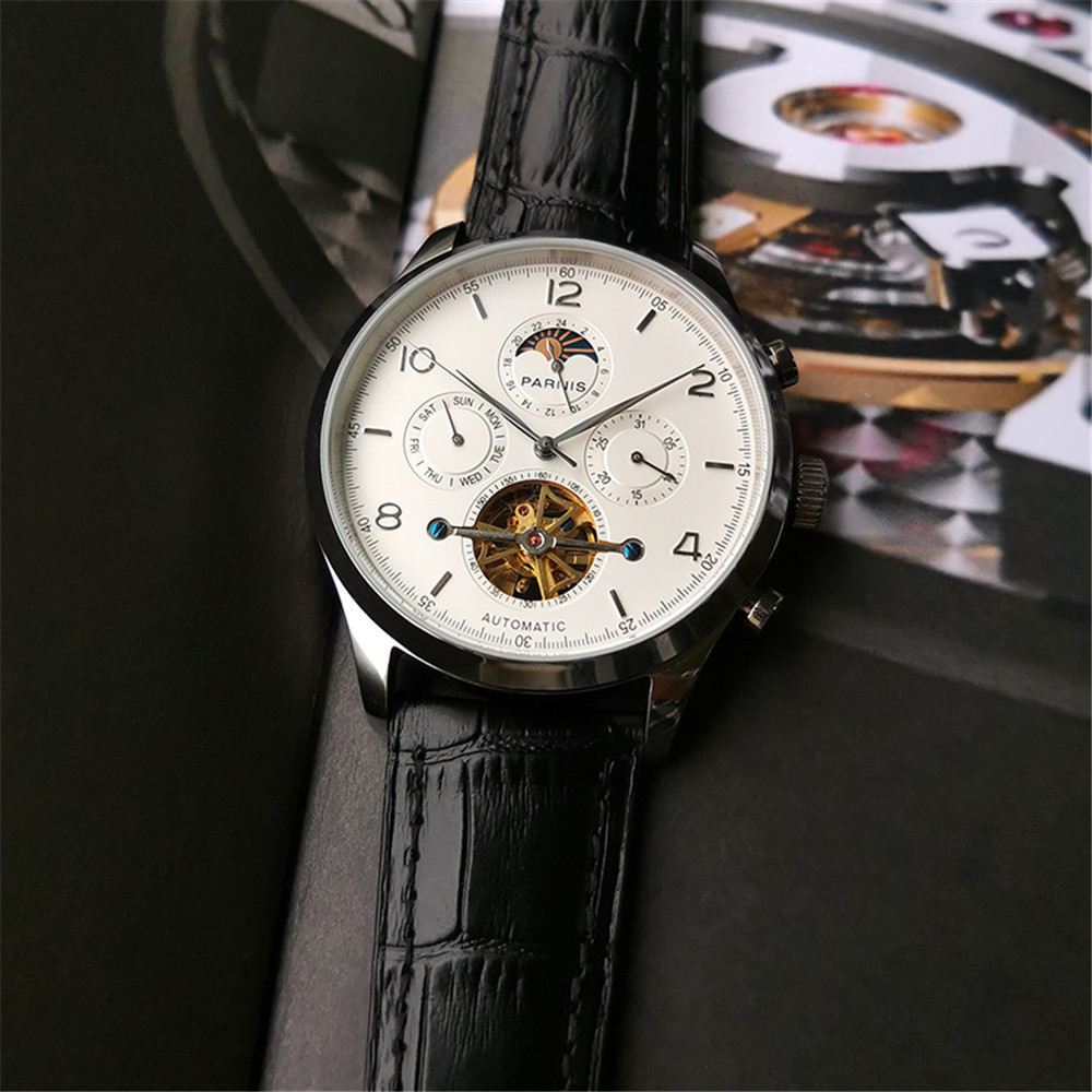 Parnis 43 mm Esfera blanca Mov - Minute Repeater Watch reseña y precio