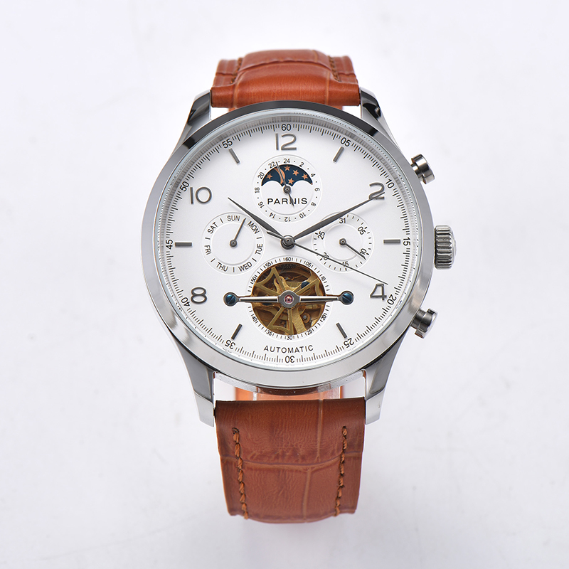 Parnis 43 mm Esfera blanca Mov - Minute Repeater Watch reseña y precio