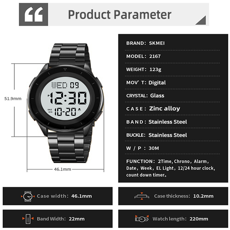 Skmei-Reloj de pulsera Digital - Minute Repeater Watch reseña y precio